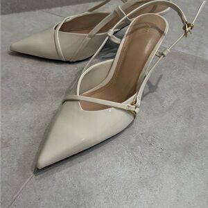 Elegant Cream Women's Slingback Heels